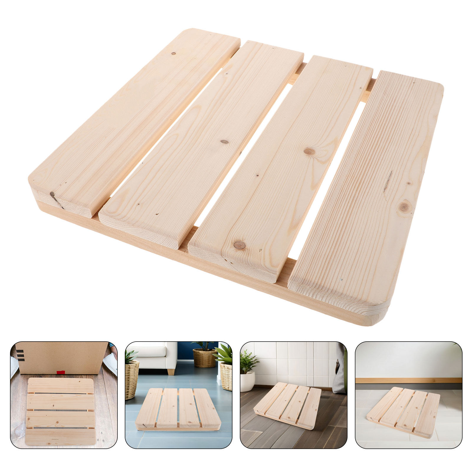 Sauna Home Gym - 2Pcs Solid Wood Shower Floor Mat