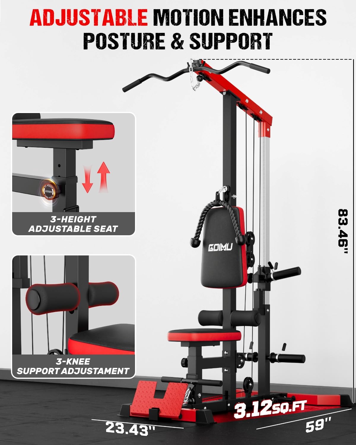LAT Pulldown & Row Cable Machi - Home Gym Lat Pulldown Machine 评论和价格