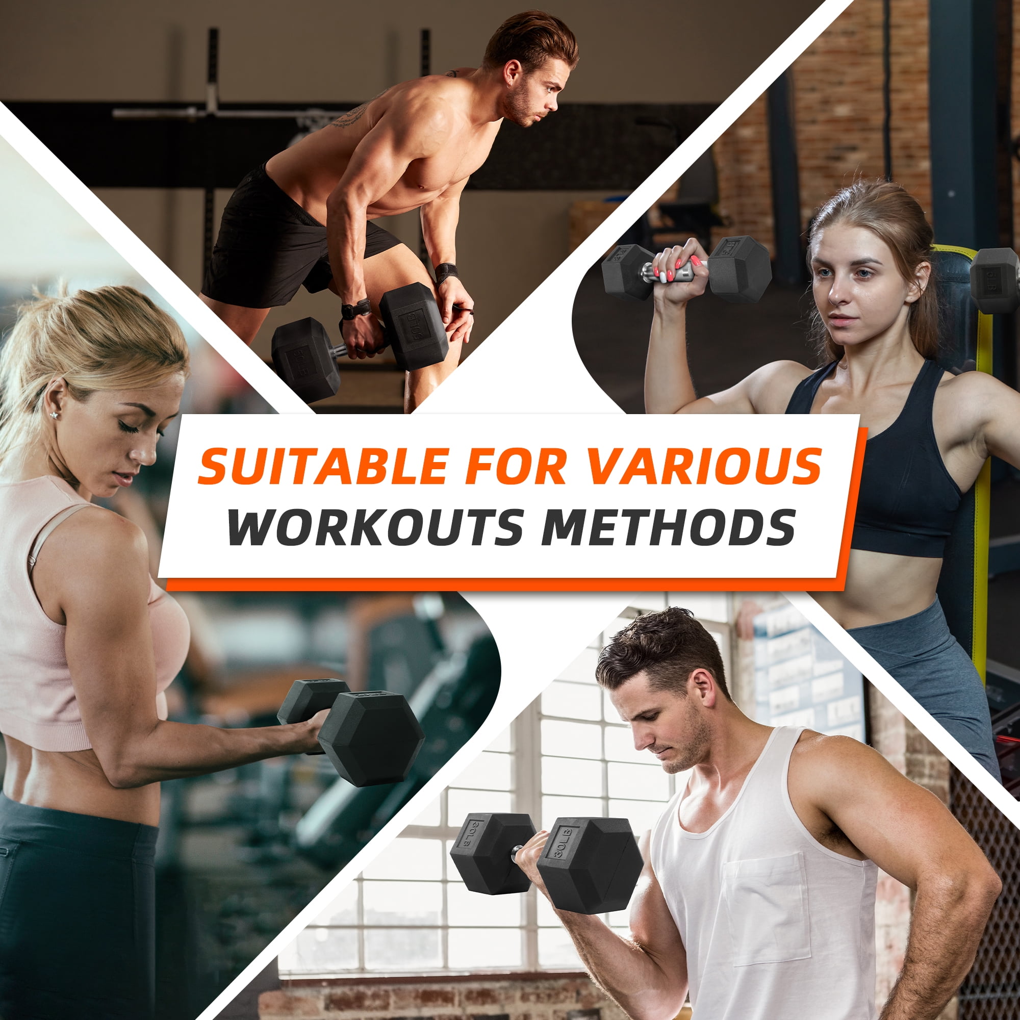 Rubber Coated Hex Dumbbell 10  - Home Gym Mma 评论和价格