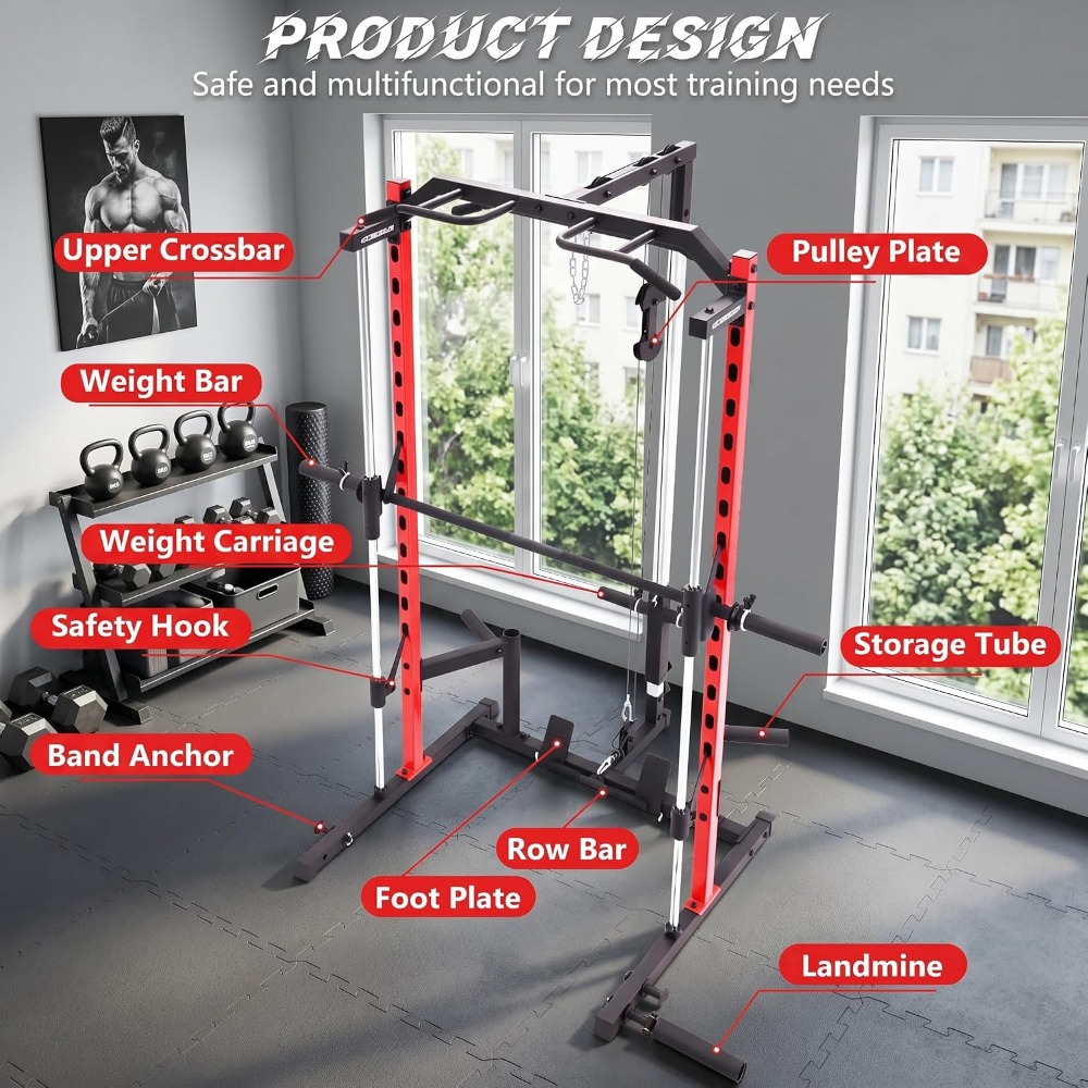 All-in-One Smith Machine Power - Home Gym Lat Pulldown Machine 评论和价格