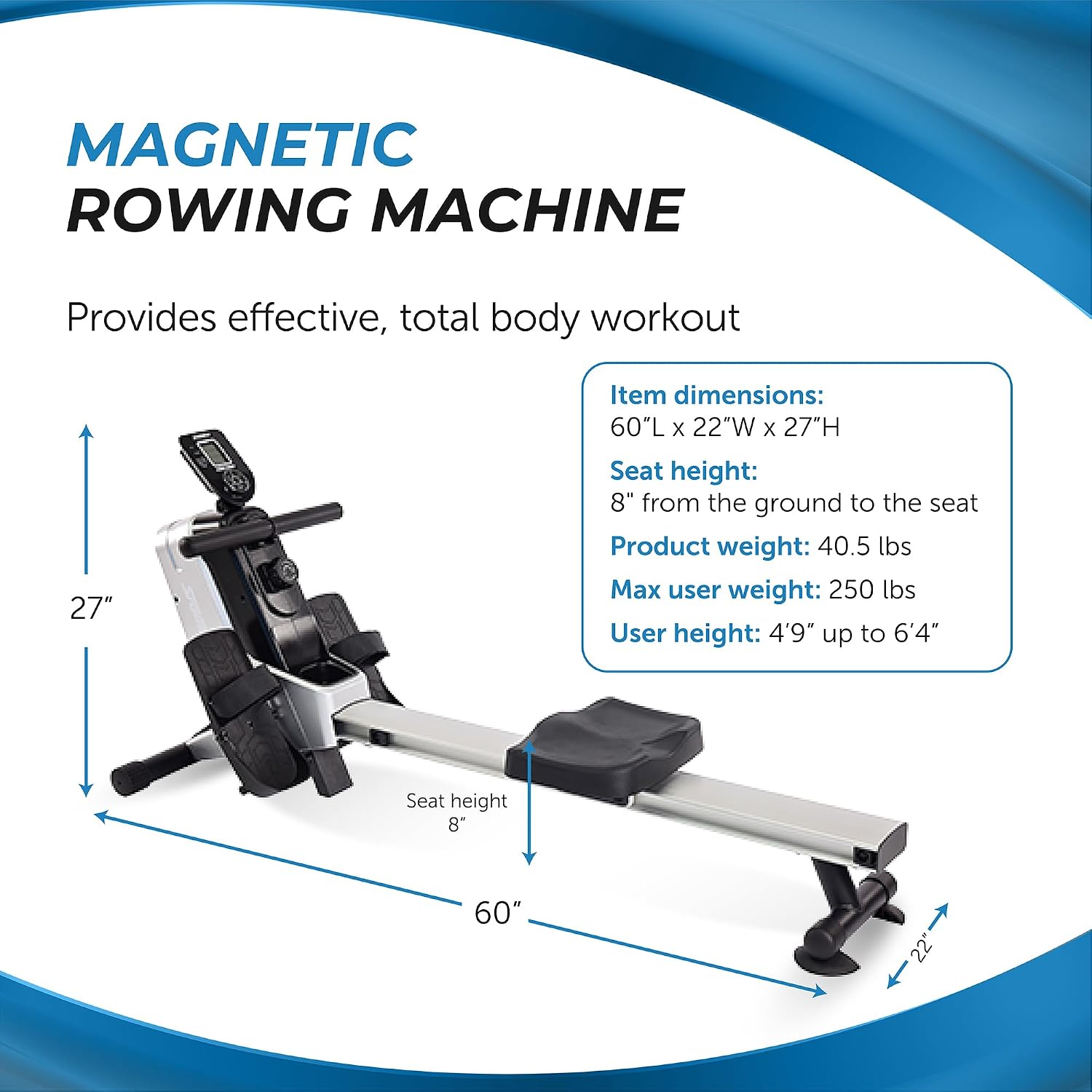 Magnetic Rower - Rower Machine - Home Gym Minimalist 评论和价格