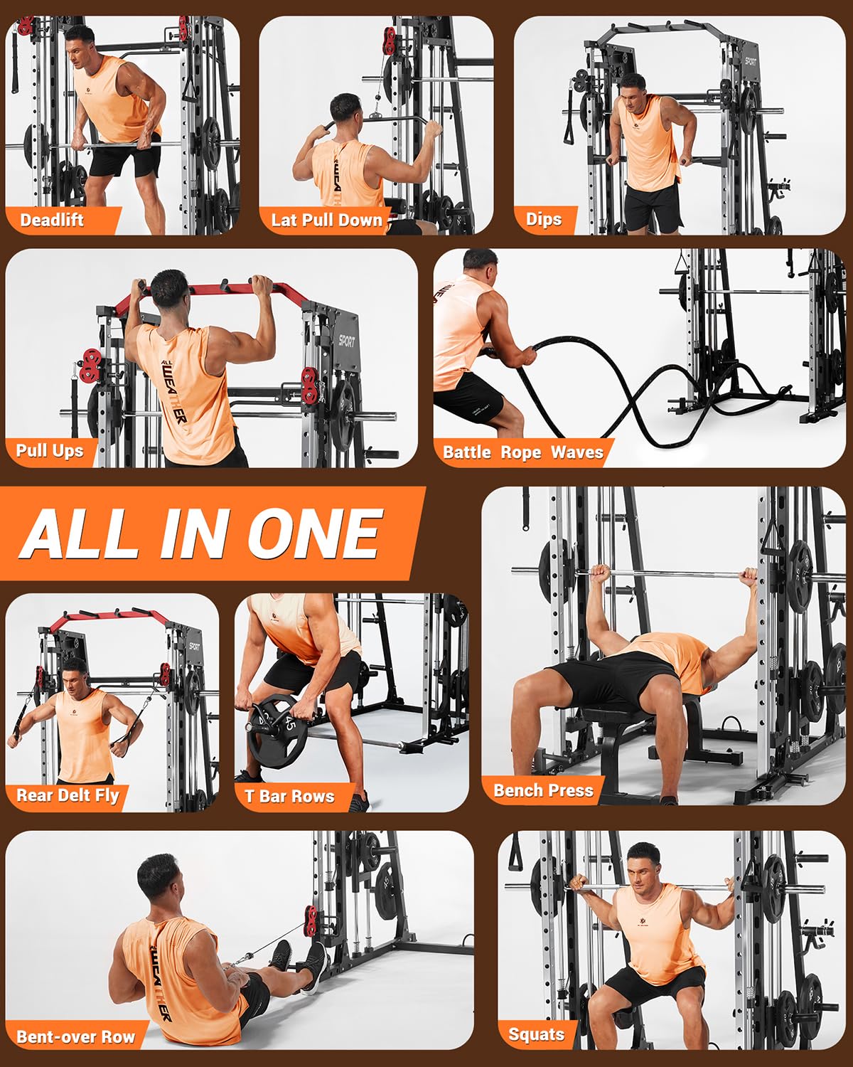 All in One Smith Machine Home  - Home Gym Lat Pulldown Machine 评论和价格