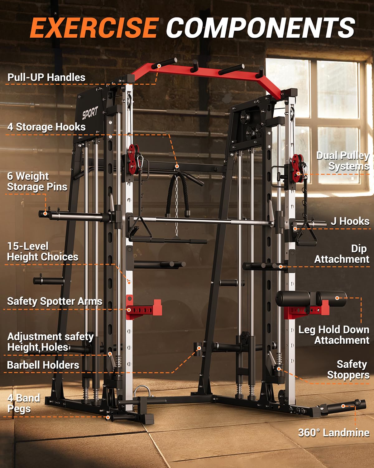 All in One Smith Machine Home  - Home Gym Lat Pulldown Machine 评论和价格
