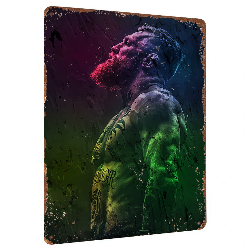 MMA Fighter Portrait Metal Wal - Home Gym Mma 评论和价格