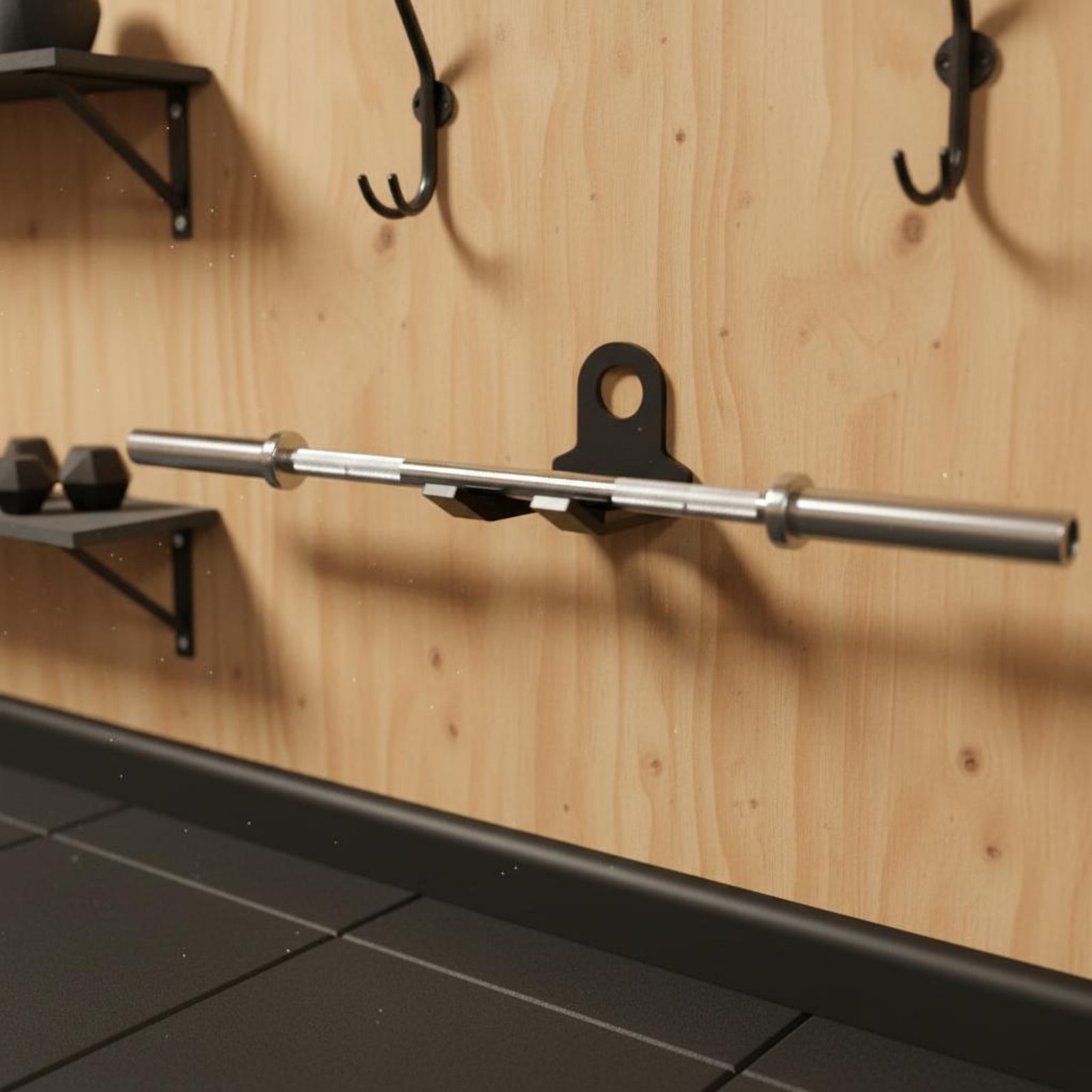 Single Barbell Mount Wall Moun - Home Gym Wall 评论和价格