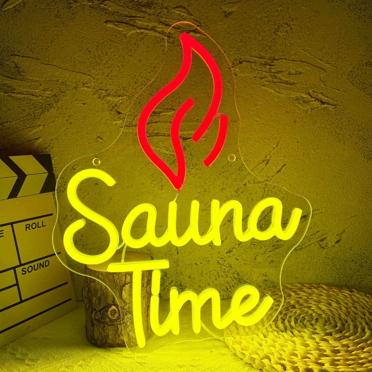 Sauna Time Neon Sign USB Dimma - Sauna Home Gym 评论和价格