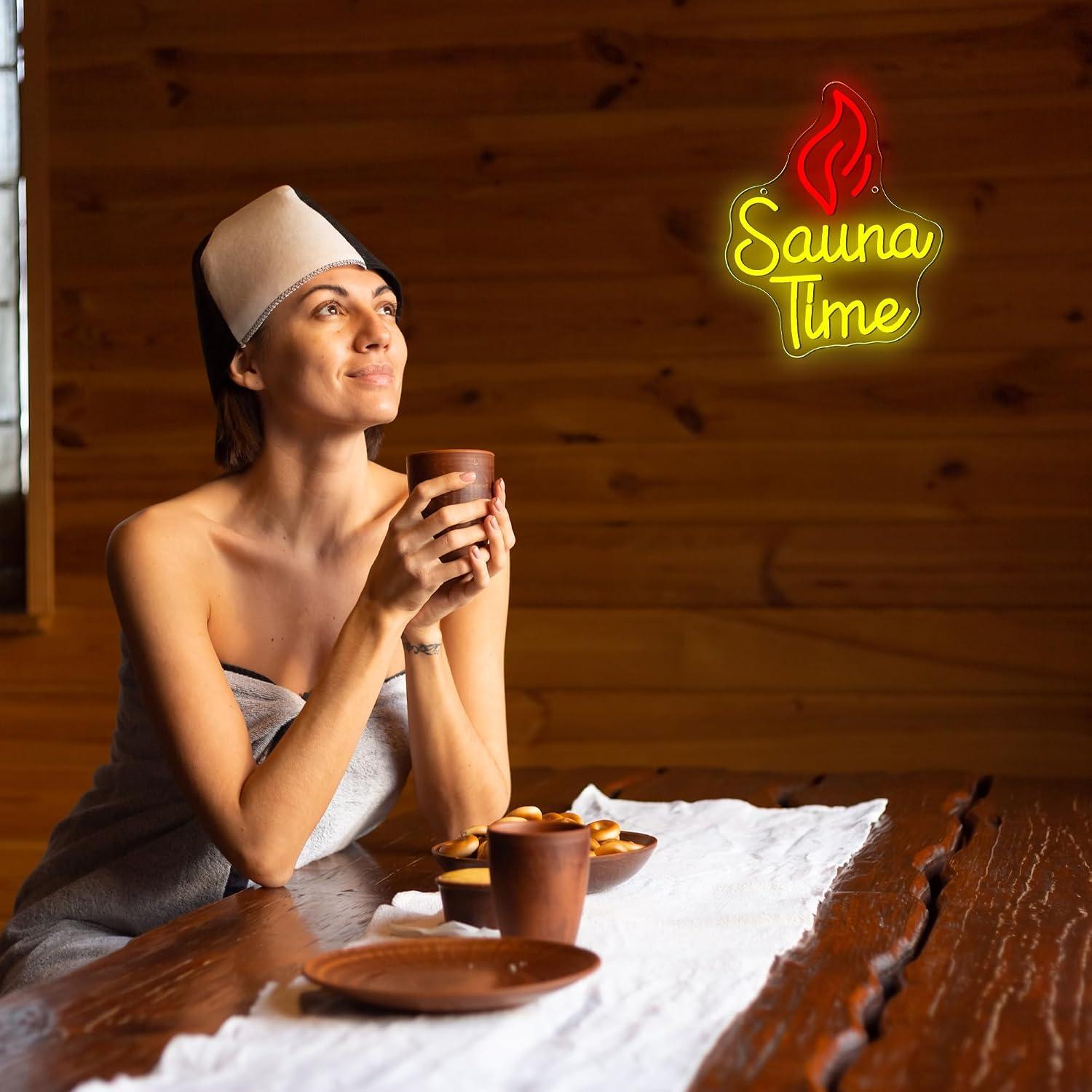 Sauna Time Neon Sign USB Dimma - Sauna Home Gym 评论和价格