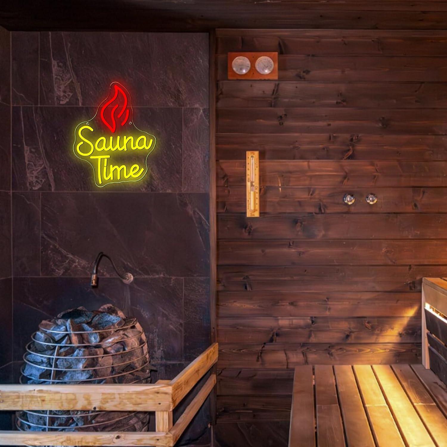 Sauna Time Neon Sign USB Dimma - Sauna Home Gym 评论和价格