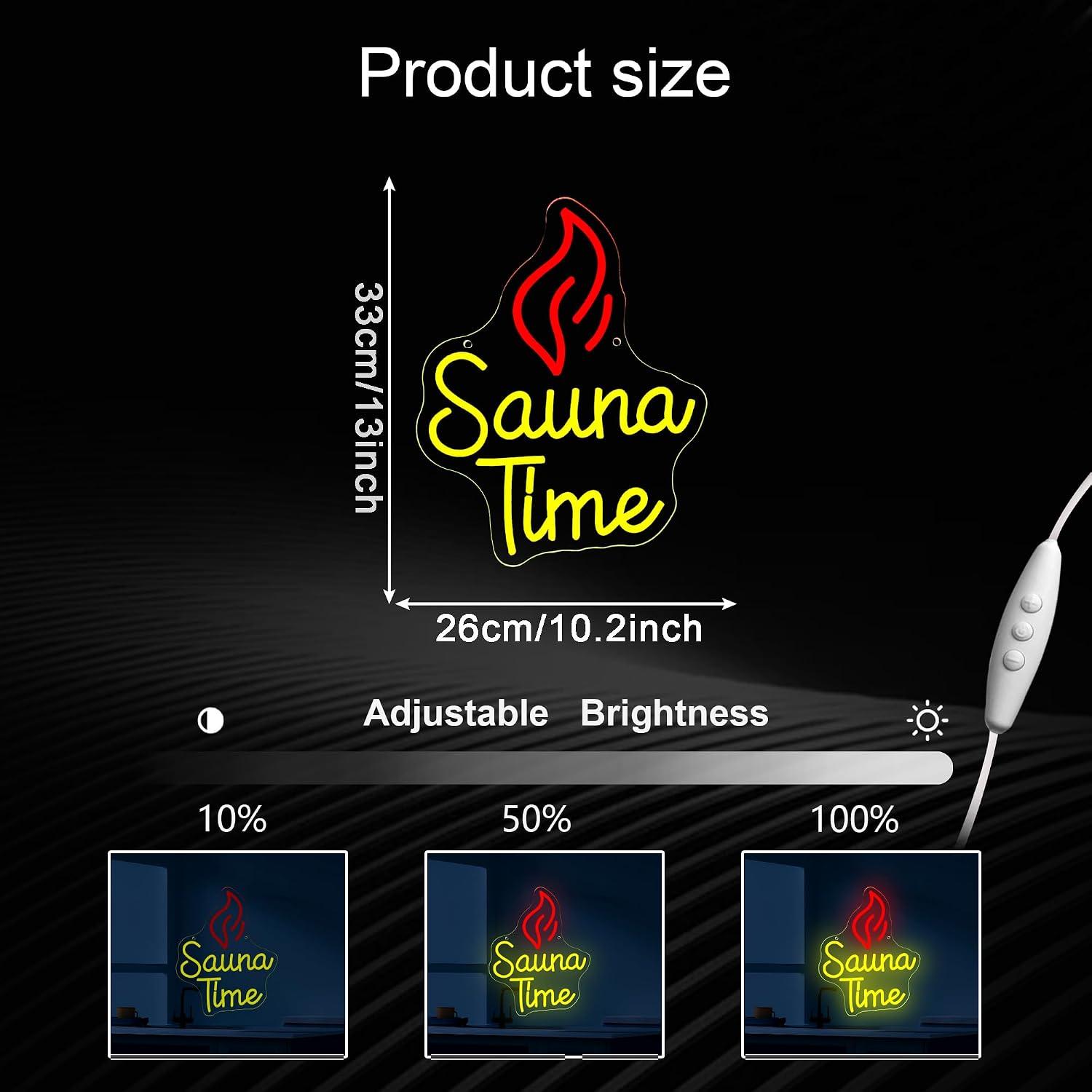 Sauna Time Neon Sign USB Dimma - Sauna Home Gym 评论和价格