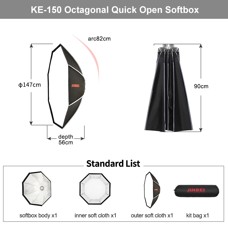 JINBEI KE- 150cm Quick Set-up  - Plyo Box Set 评论和价格